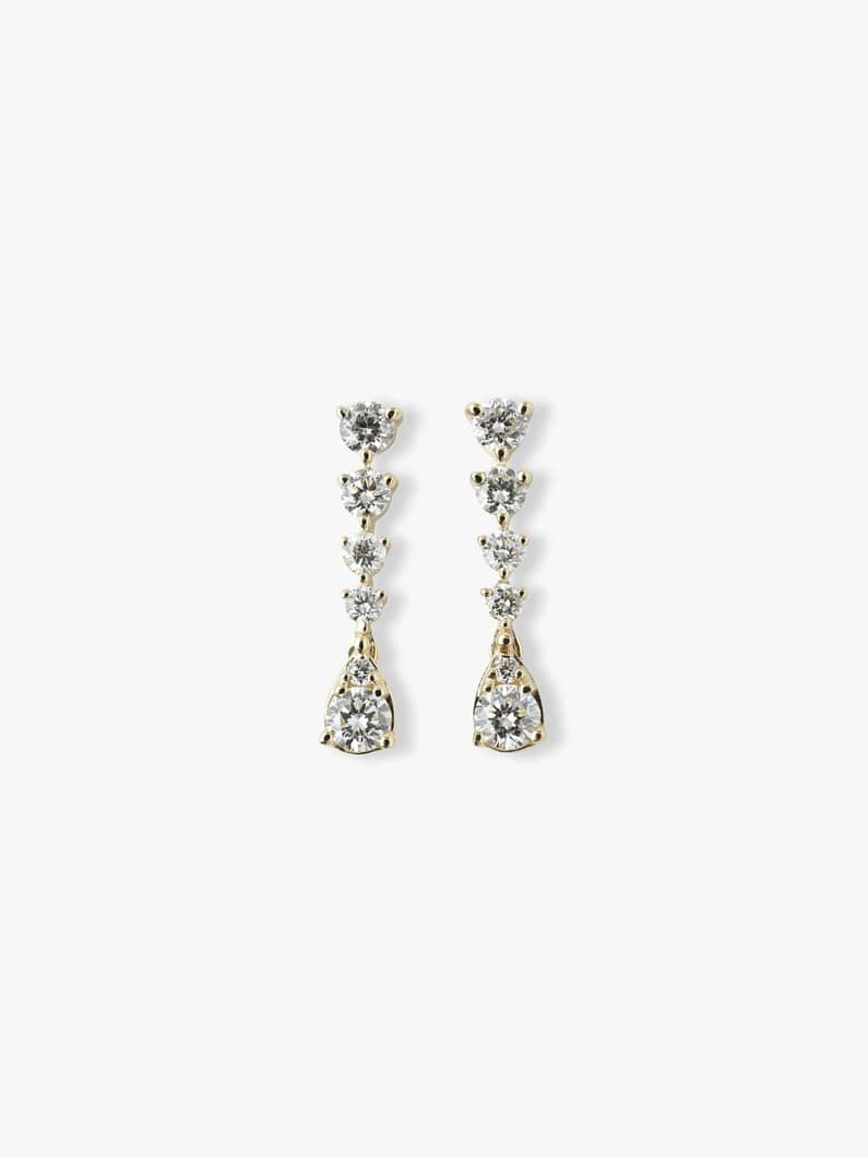 14kt Victoria M with White Diamond Pierced Earrings 詳細画像 yellow gold 1