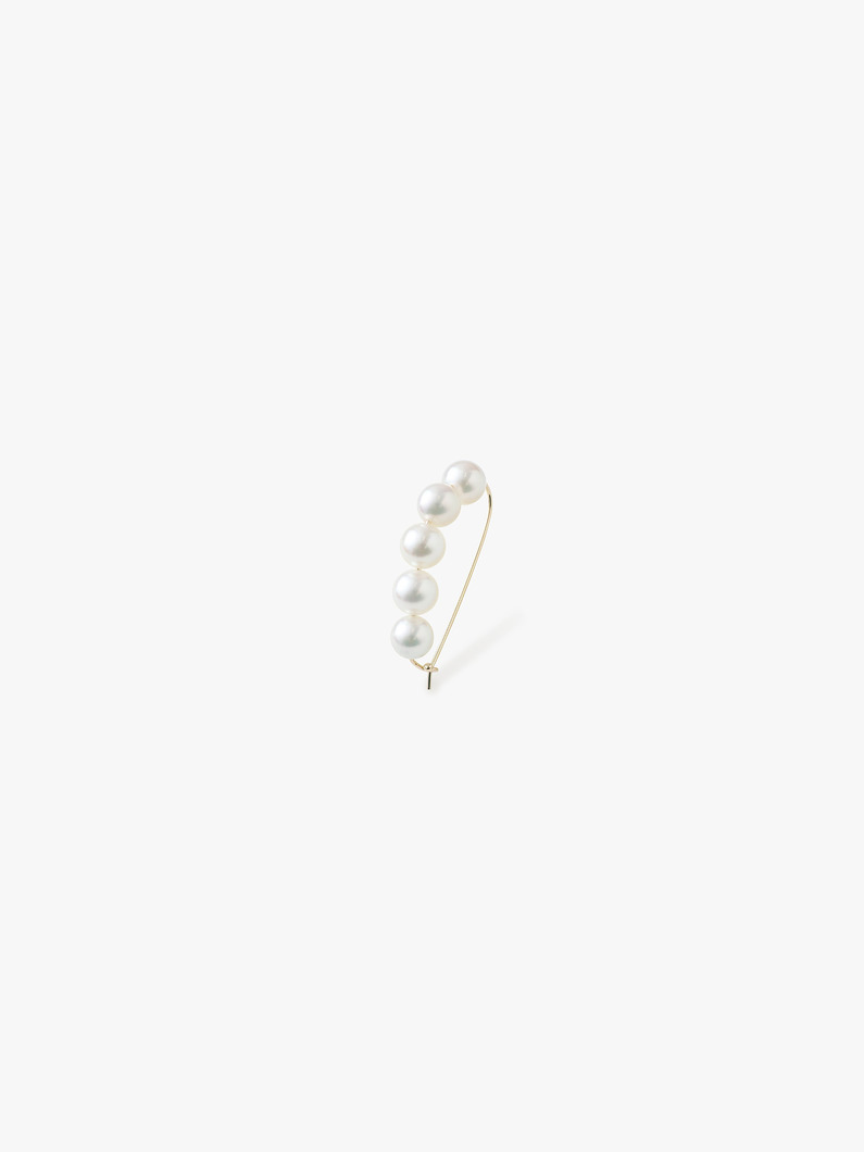 14kt 6mm Akoya Pearl Large Safety Pin Pierced Earrings｜MIZUKI(ミズキ)｜Ron