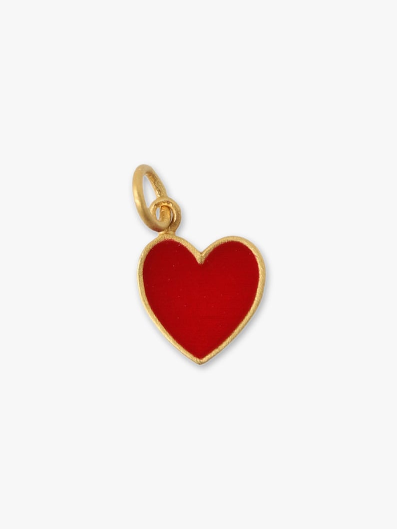 Enamel Heart Pendant Top (red) 詳細画像 gold 1
