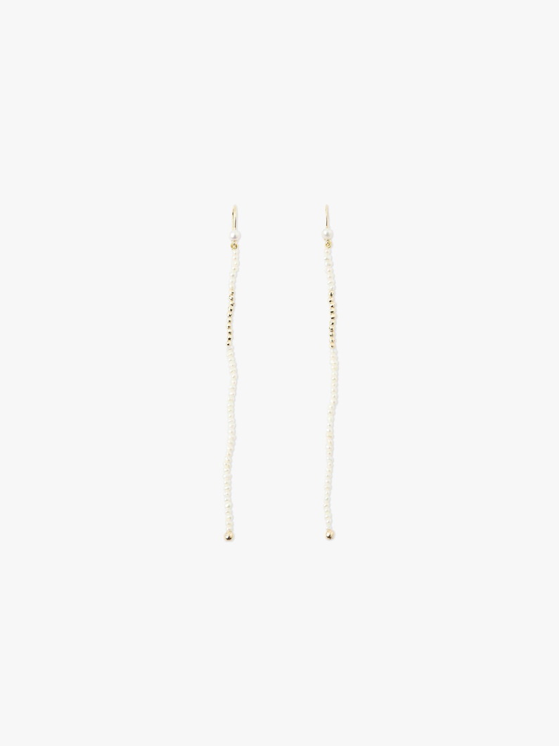 14kt Long Dancing Pearl with Gold Accent Pierced Earrings 詳細画像 other 2