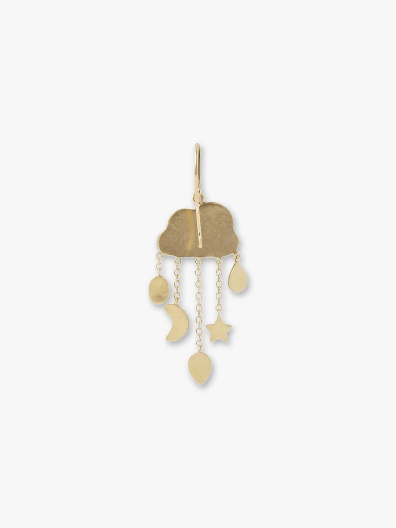 Cloud＆Rain Chain Drop Pierced Earrings (chrysoprase) 詳細画像 gold 1