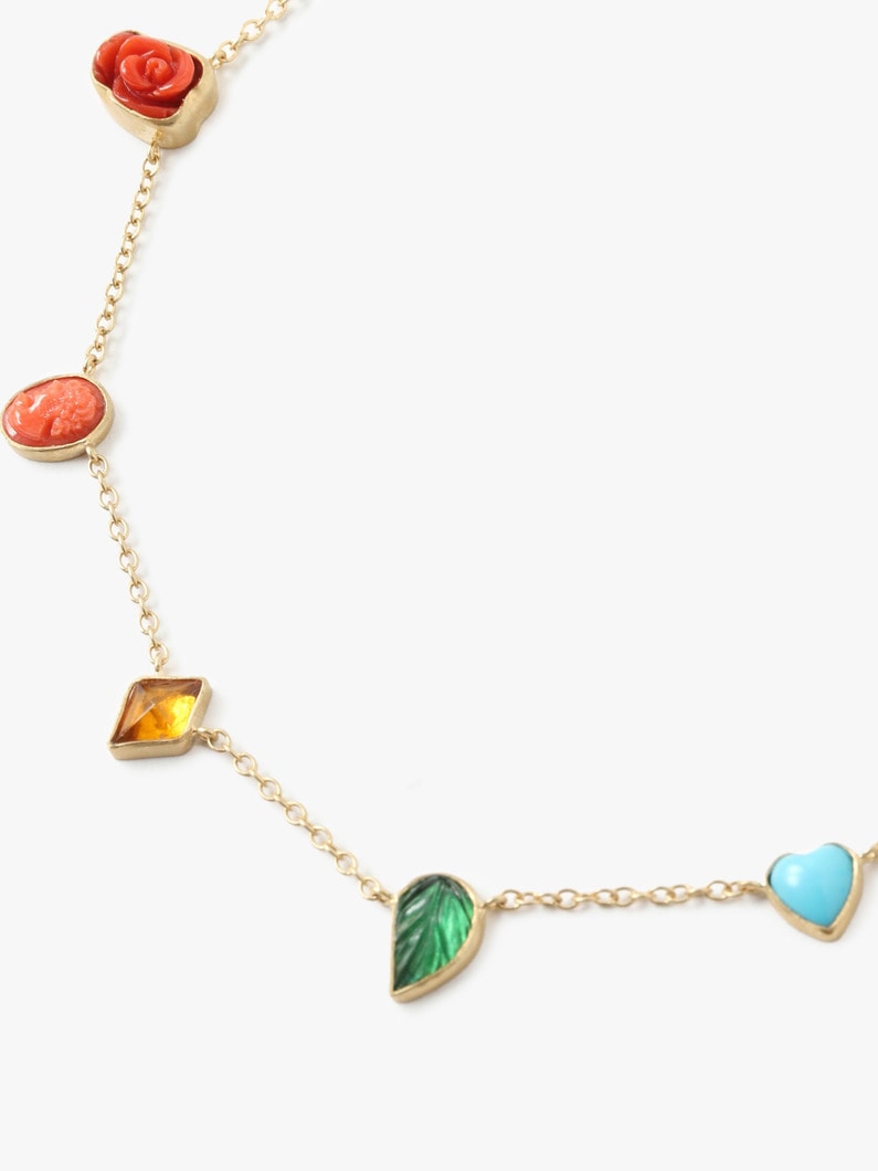 Rainbow Color Mini Charm Necklace 詳細画像 gold 3