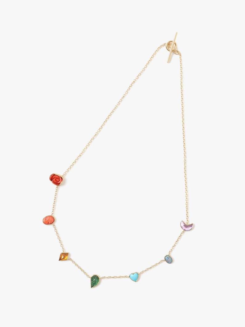 Rainbow Color Mini Charm Necklace 詳細画像 gold 2