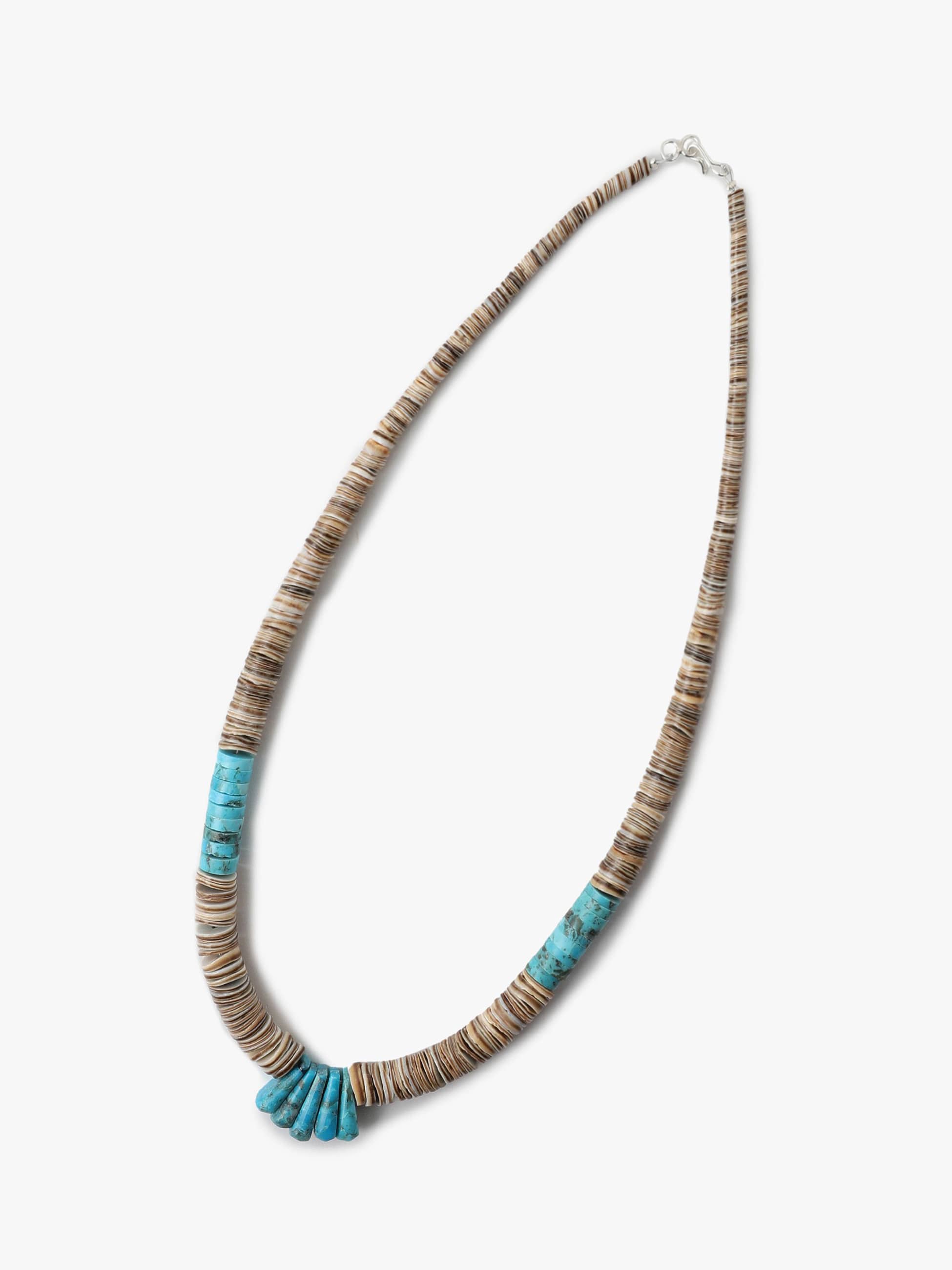 Gray Shell Blue Turquoise Necklace