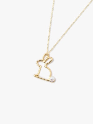Little Rabbit With Pearl Necklace 詳細画像 gold