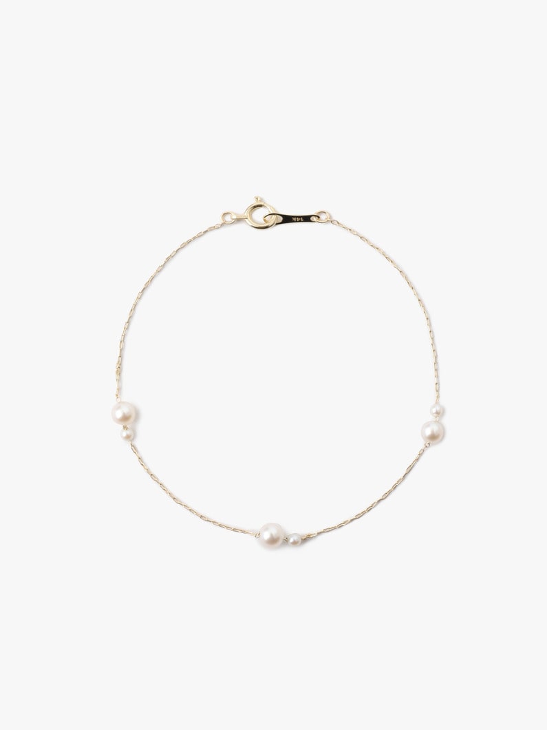 14kt Akoya Pearl With Kissing Chain Bracelet 詳細画像 other 1