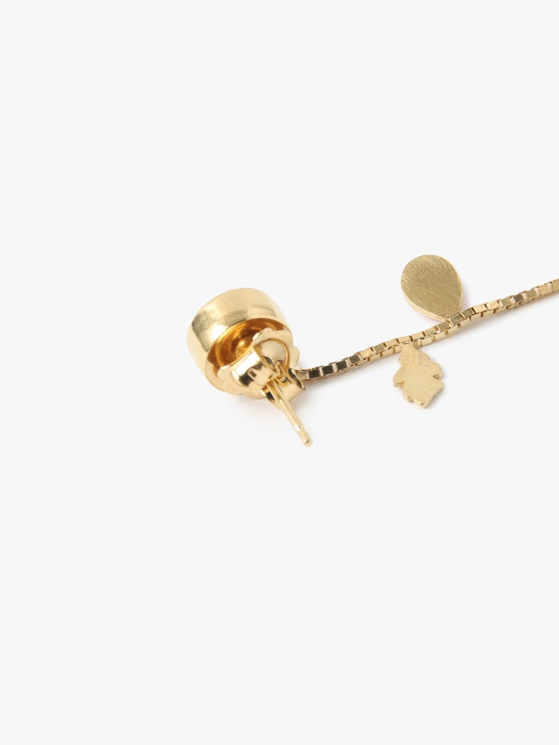 Flower Stem＆Chain Detachable Drop Pierced Earrings 詳細画像 gold 7