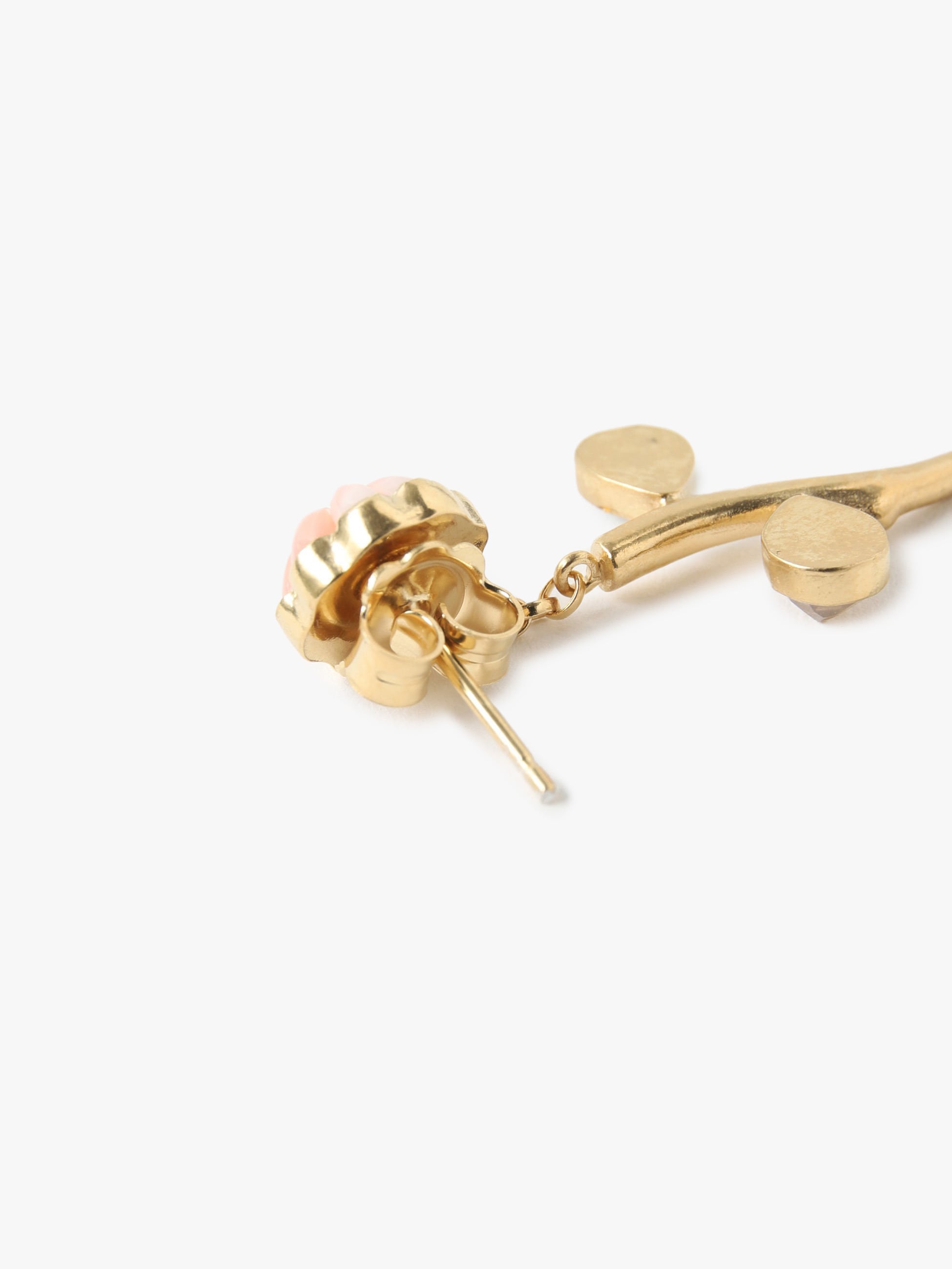 Flower Stem＆Chain Detachable Drop Pierced Earrings｜GRAINNE 
