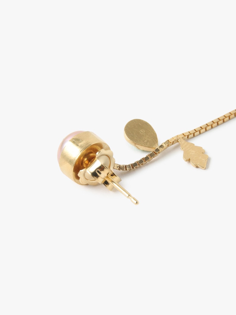 Flower Stem＆Chain Detachable Drop Pierced Earrings (star motif) 詳細画像 gold 7
