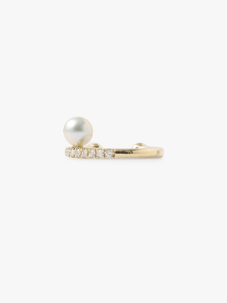 14kt Diamond And Offset Gray Pearl Ear Cuff(Small) 詳細画像 other 3