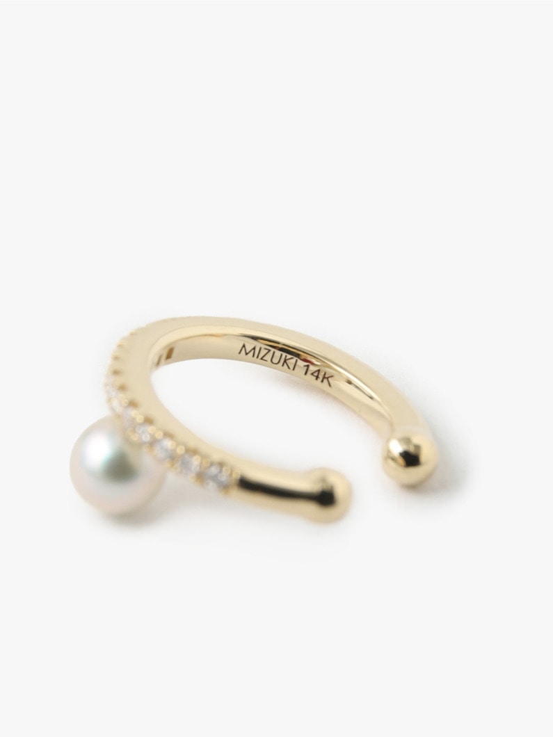 14kt Diamond And Offset Gray Pearl Ear Cuff(Small) 詳細画像 other 4