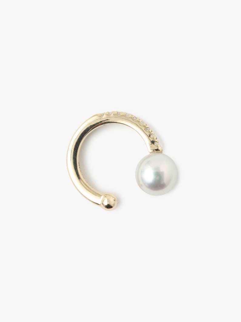14kt Inside Gray Pearl And Diamond Ear Cuff 詳細画像 other 2