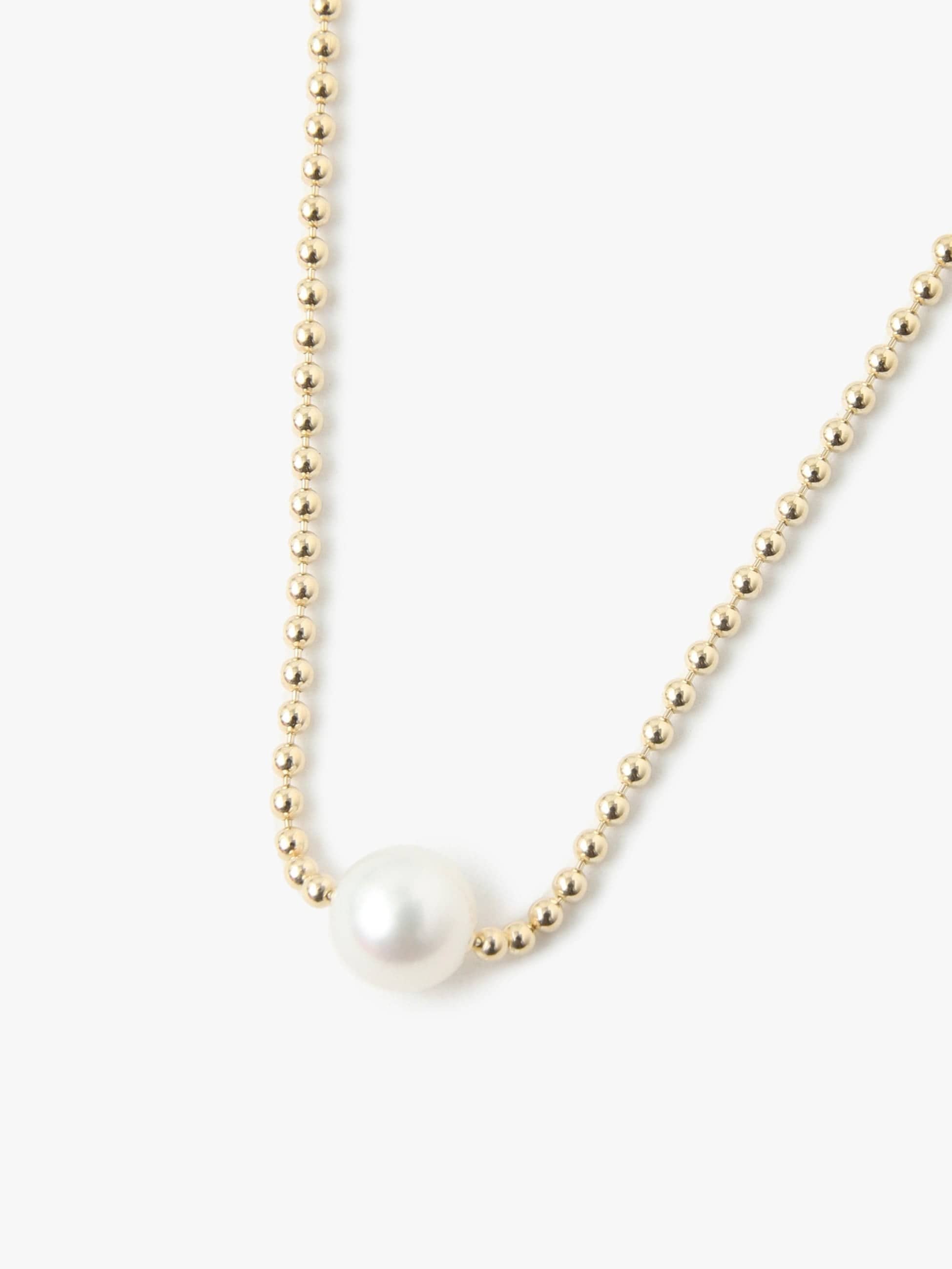 14kt Small Ballchain And Pearl Necklace 詳細画像 other 1
