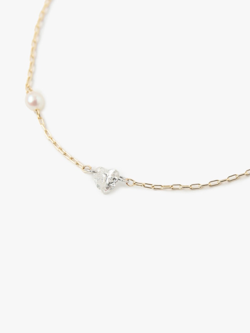14kt Heart Diamond And Pearl Bracelet 詳細画像 other 2