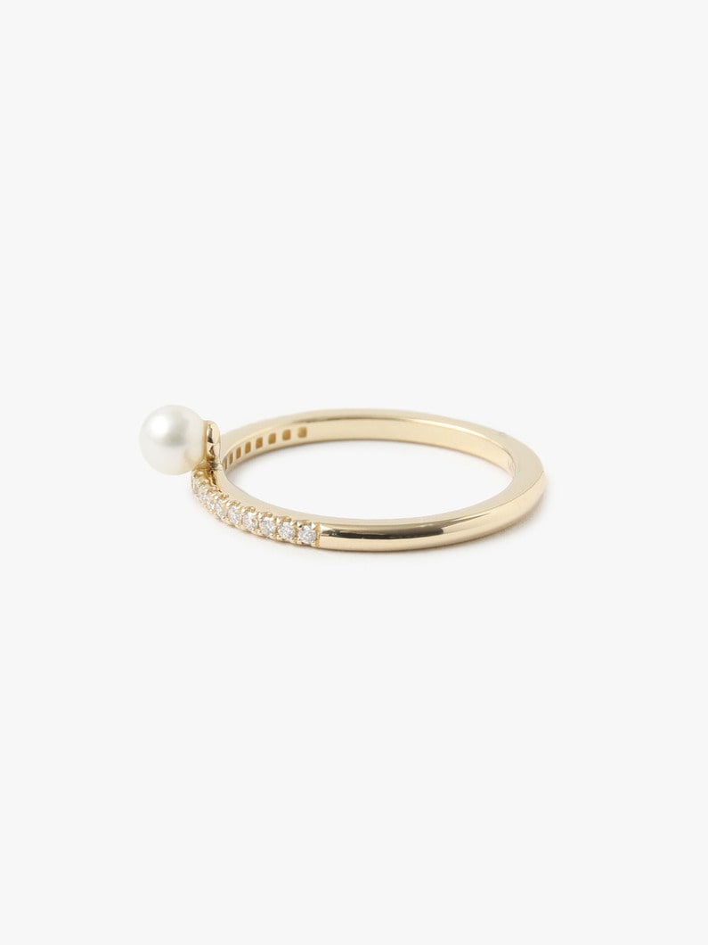 14kt  Single Row And Pearl Diamond Ring 詳細画像 other 3