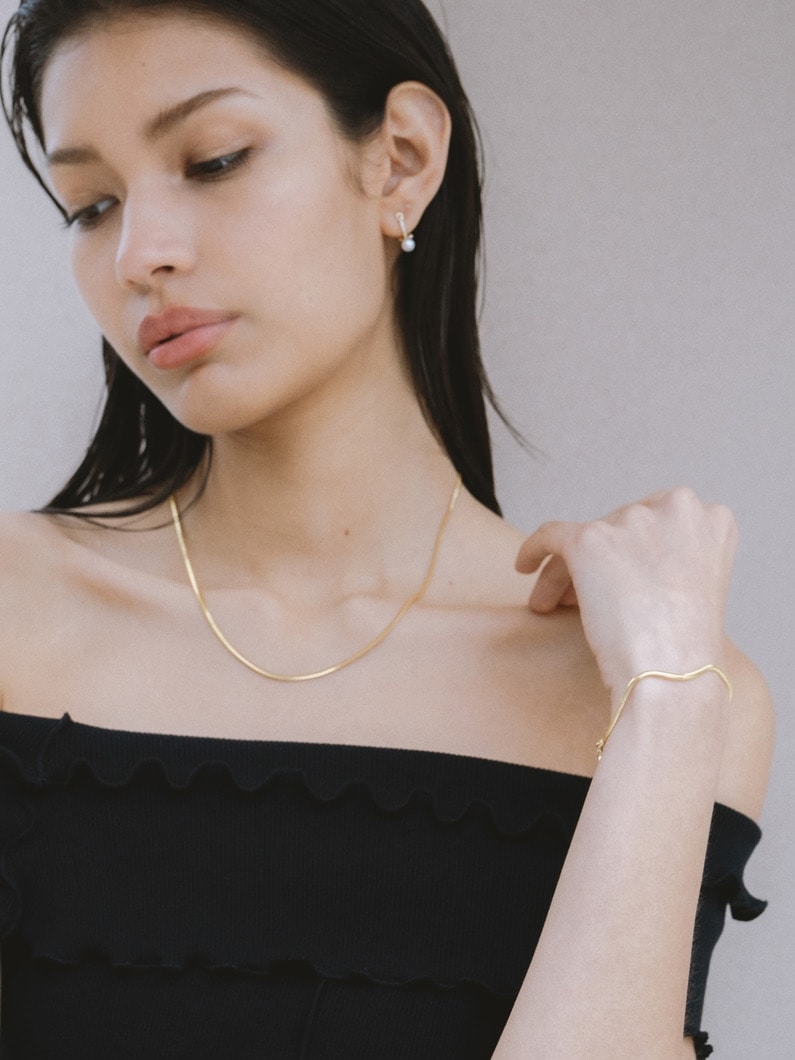 ヘリンボーン スネークチェーン ブレスレット（2.5mm/7inch） 詳細画像 yellow gold 6