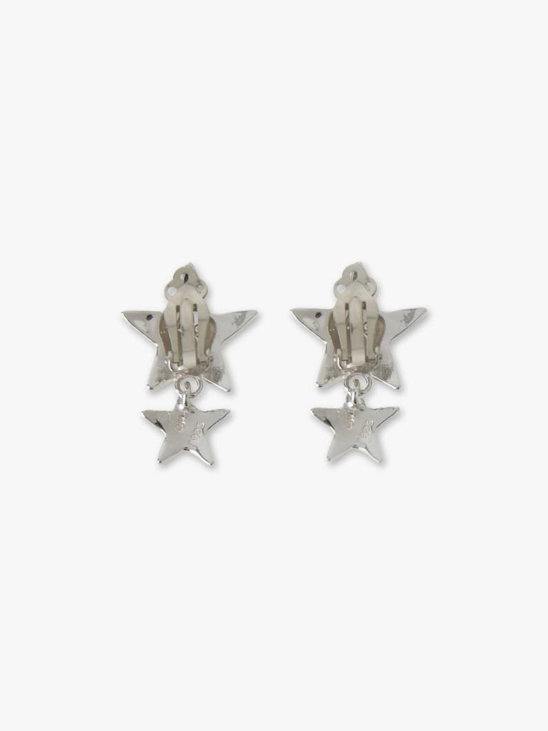 Double Stars Clip Earrings 詳細画像 silver 1