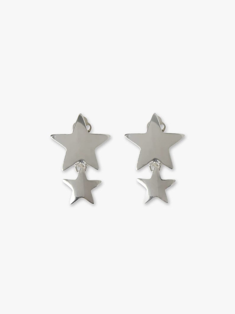 Double Stars Clip Earrings 詳細画像 silver 1