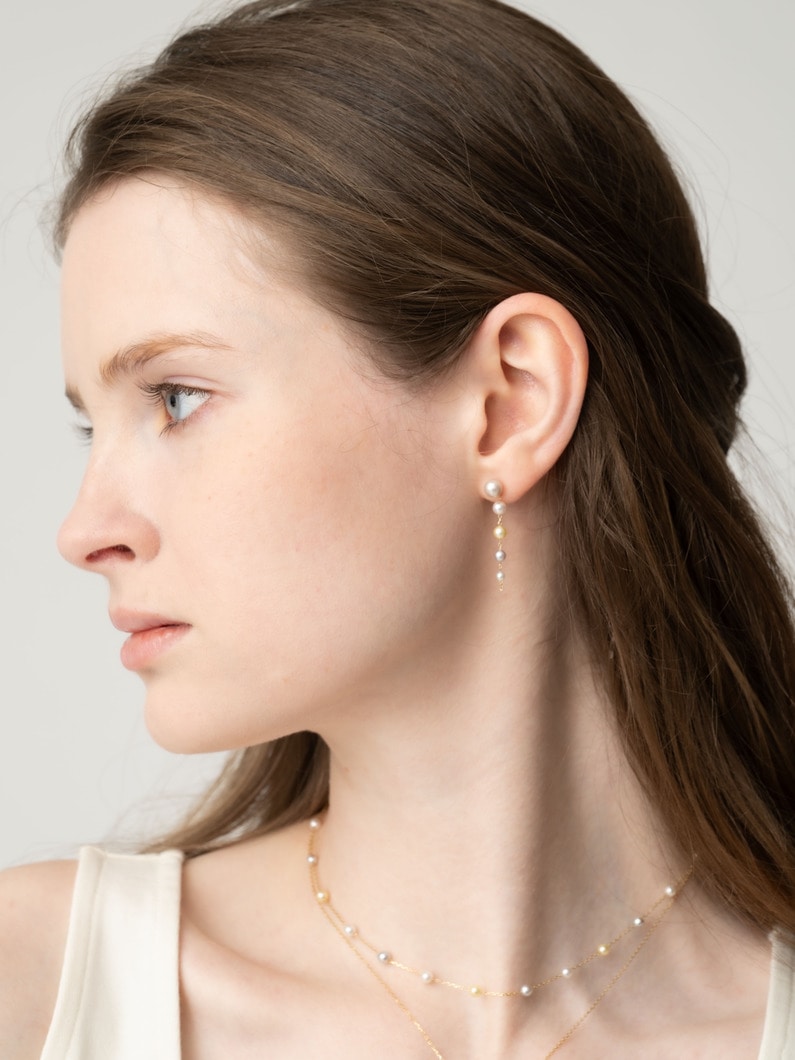 キャンディーカラー アコヤパール ドロップピアス 詳細画像 yellow gold 2