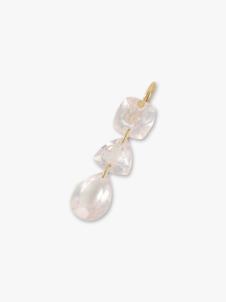 Jemima Pierced Earrings (rose quartz) 詳細画像 gold 3