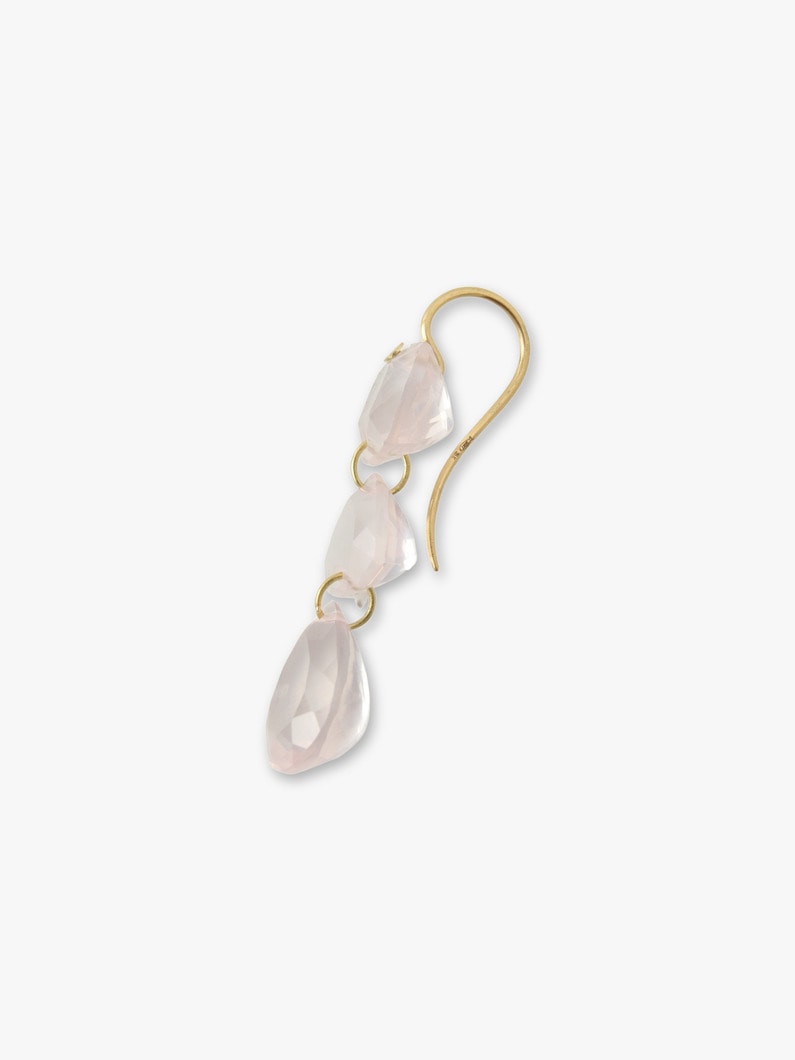 Jemima Pierced Earrings (rose quartz) 詳細画像 gold 4