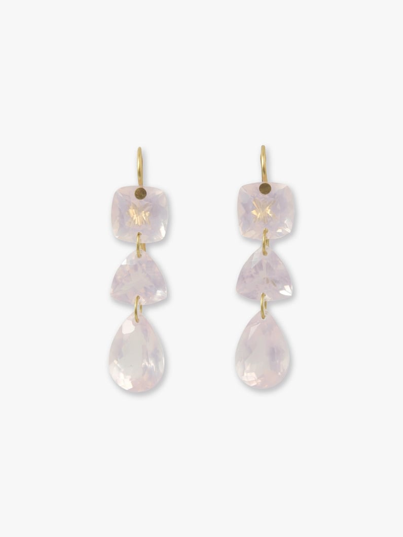 Jemima Pierced Earrings (rose quartz) 詳細画像 gold 2