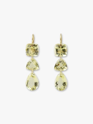 Jemima Pierced Earrings (Lemon quartz) 詳細画像 gold