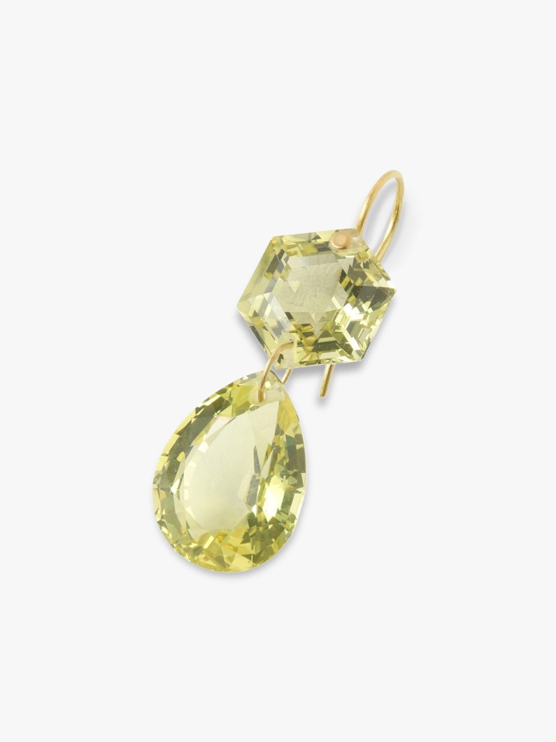 Bianca Pierced Earrings (Lemon quartz) 詳細画像 gold 1