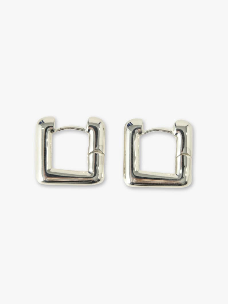 Square Mini Hoops Pierced Earrings 詳細画像 silver 1