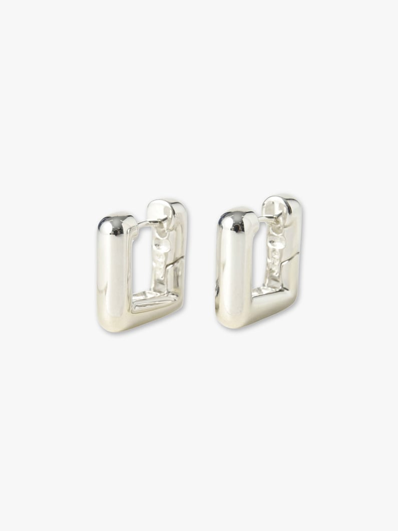 Square Mini Hoops Pierced Earrings 詳細画像 silver 1