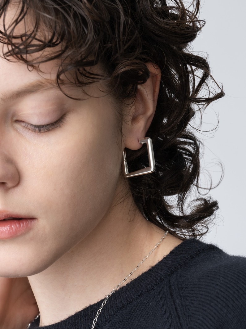 スクエア フープピアス 詳細画像 silver 2