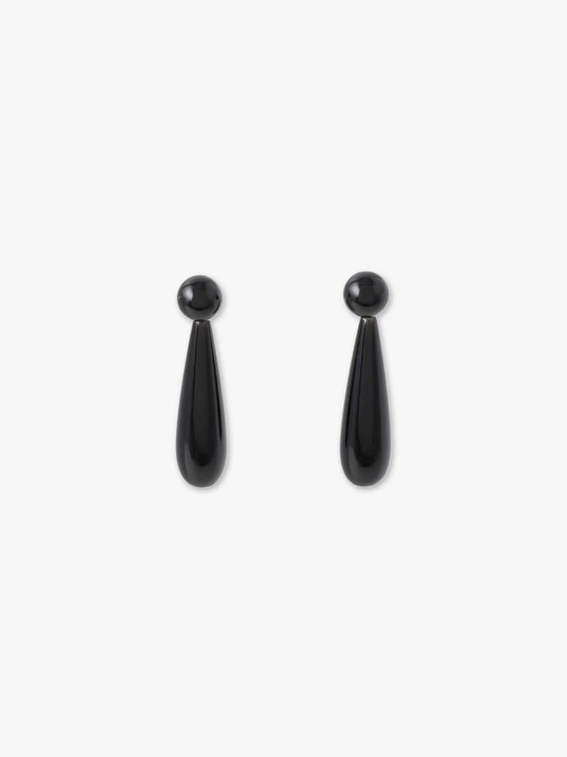 Small Angelika Onyx Pierced Earrings 詳細画像 black 1