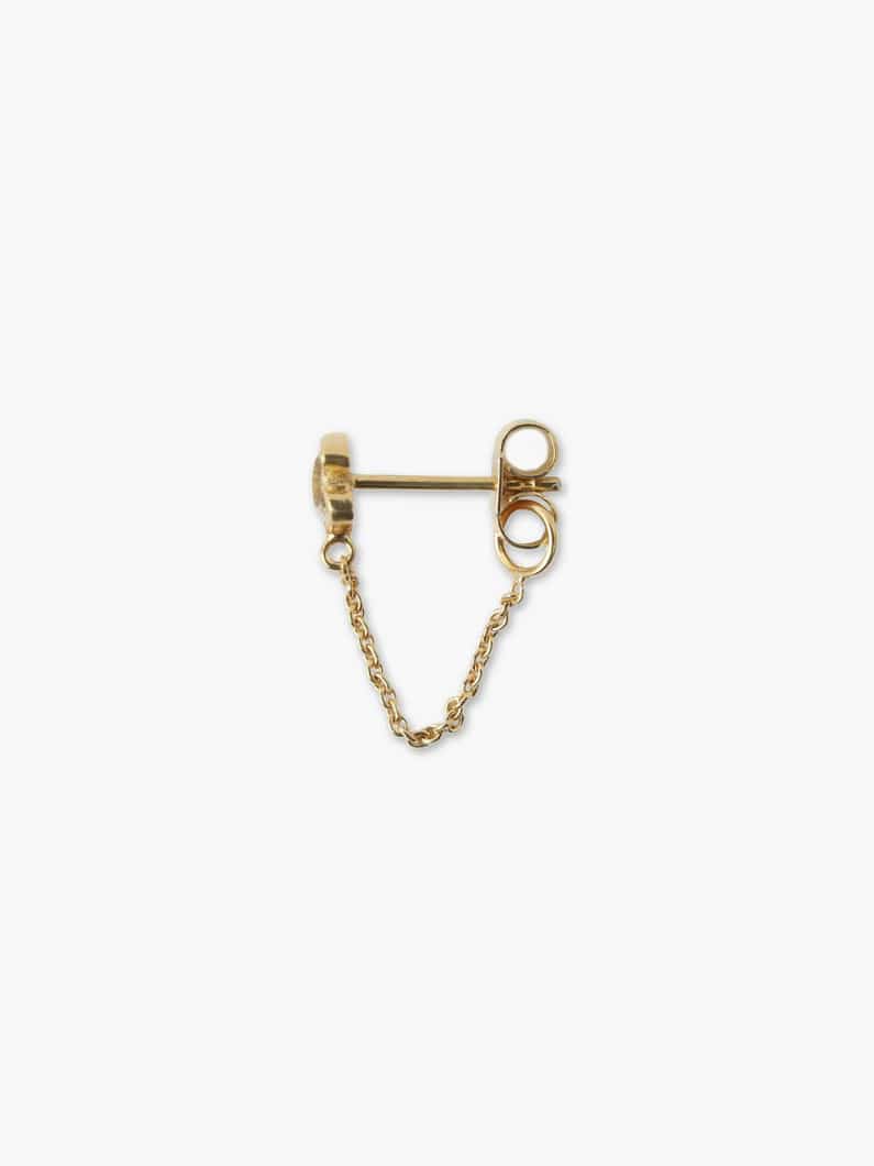 Mismatched Chain Stud Pierced Earrings (moon＆star) 詳細画像 gold 4