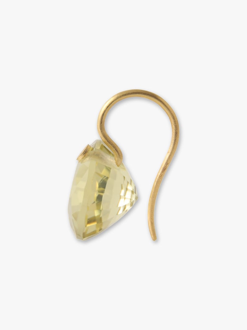 Small Brilliant Pierced Earrings (lemon quartz) 詳細画像 gold 2