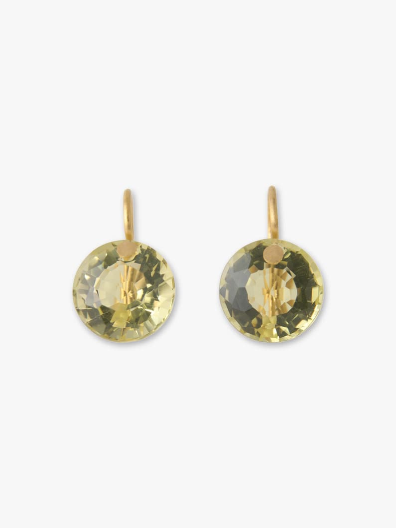 Small Brilliant Pierced Earrings (lemon quartz) 詳細画像 gold 1