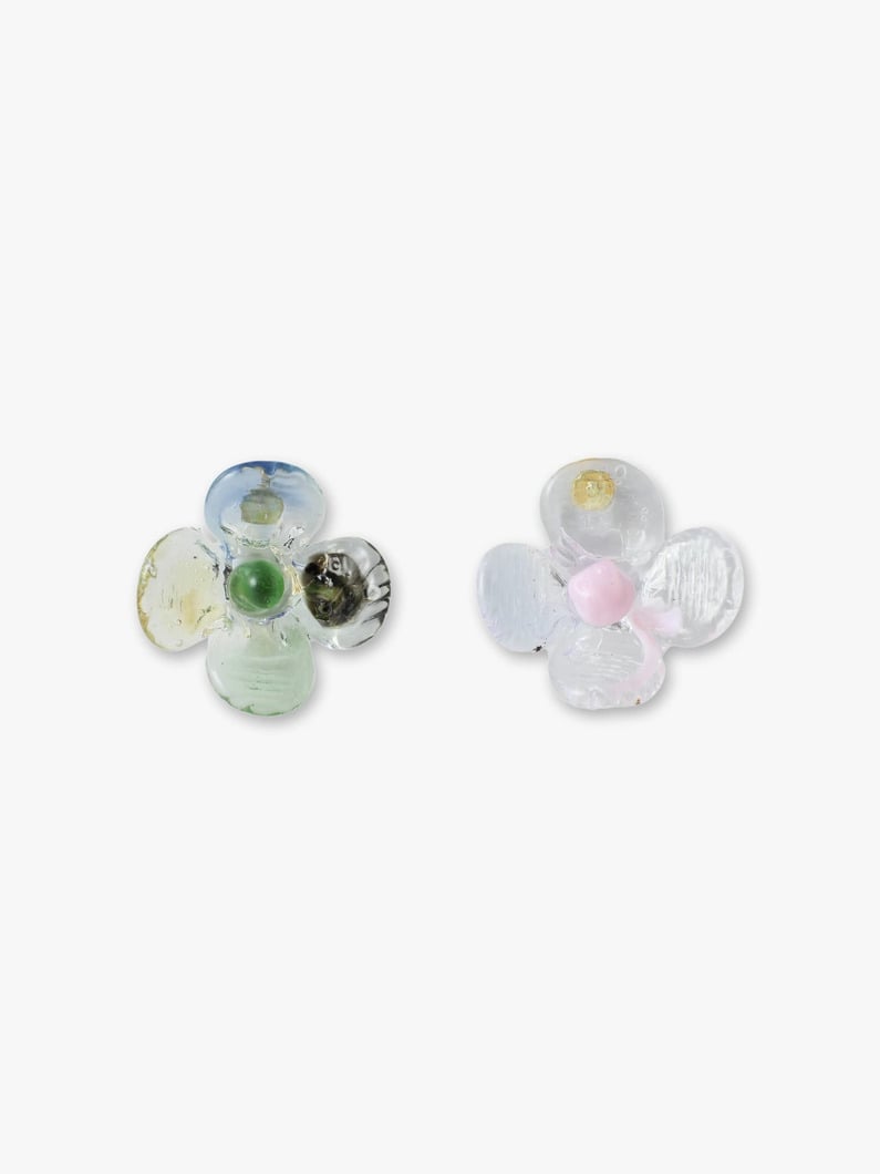 Flower Glass Pierced Earrings (multi) 詳細画像 multi 2