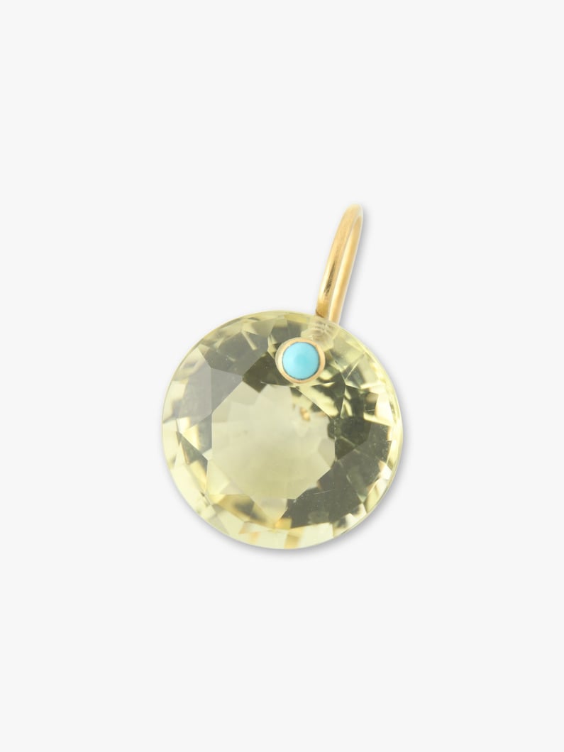 Gem Pierced Earrings (lemon quartz＆turquoise) 詳細画像 gold 1