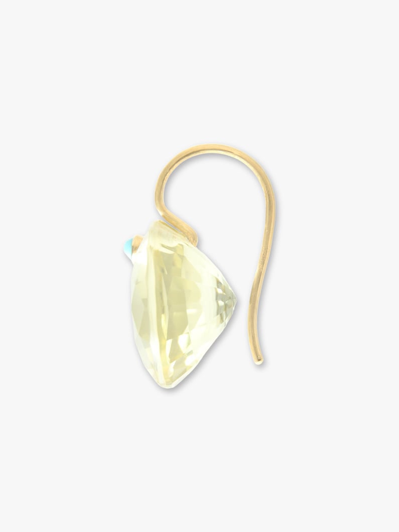 Gem Pierced Earrings (lemon quartz＆turquoise) 詳細画像 gold 2