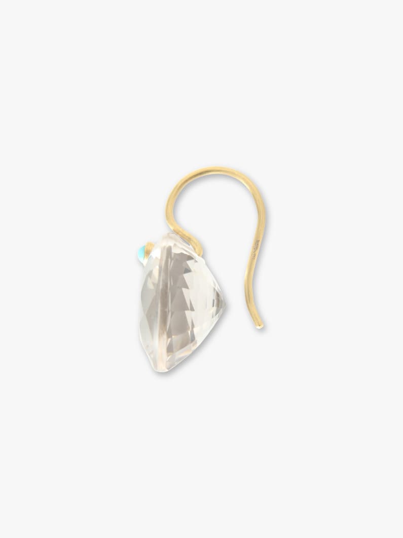 Gem Pierced Earrings (smokey quartz＆turquoise) 詳細画像 gold 2