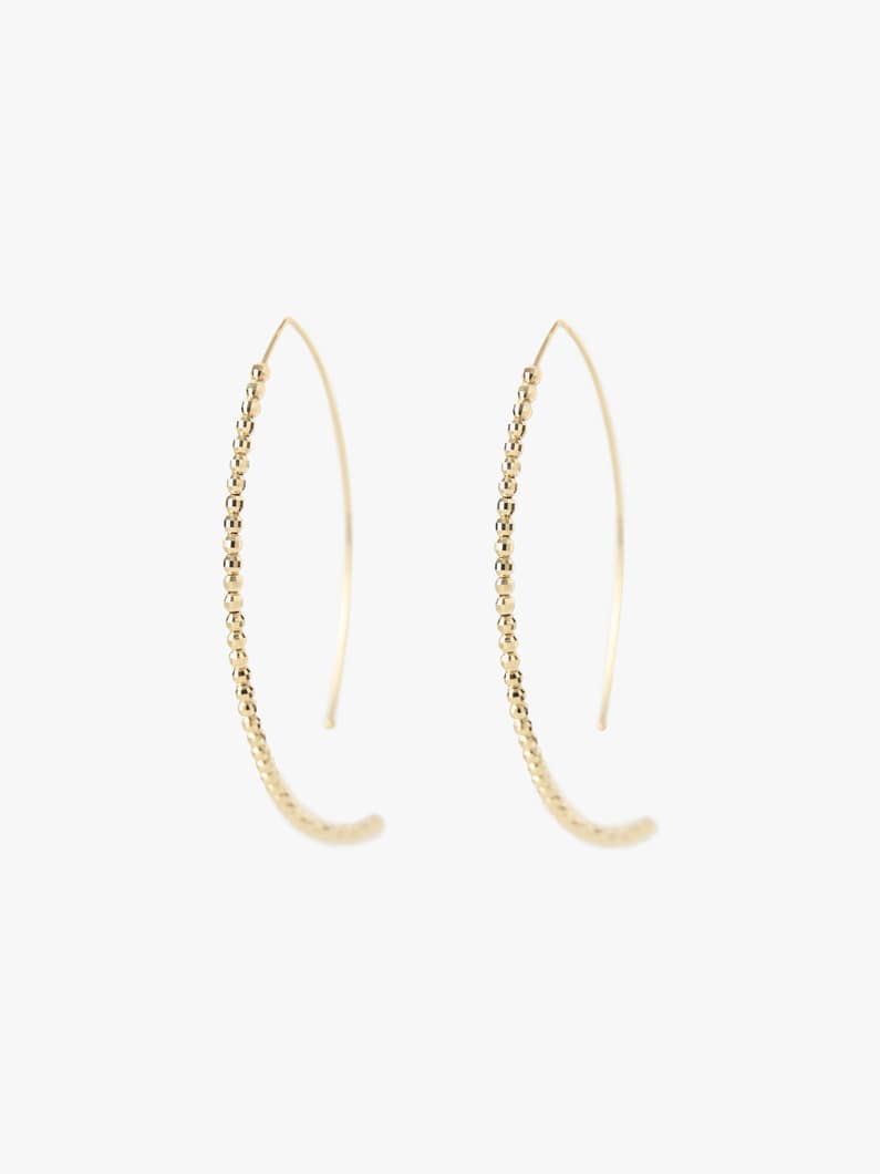 Cut Beads Open Marquis Hoop Pierced Earrings (large) 詳細画像 yellow gold 1