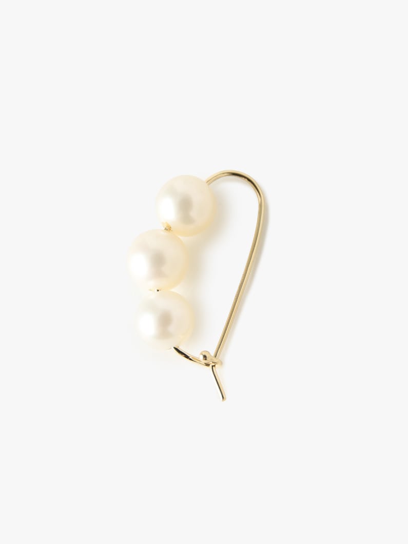 Akoya Pearl Safety Pin Pierced Earrings 詳細画像 yellow gold 1