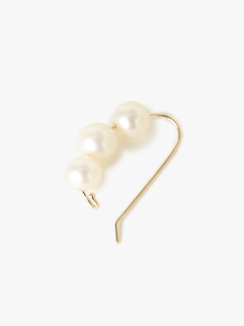 Akoya Pearl Safety Pin Pierced Earrings 詳細画像 yellow gold 2