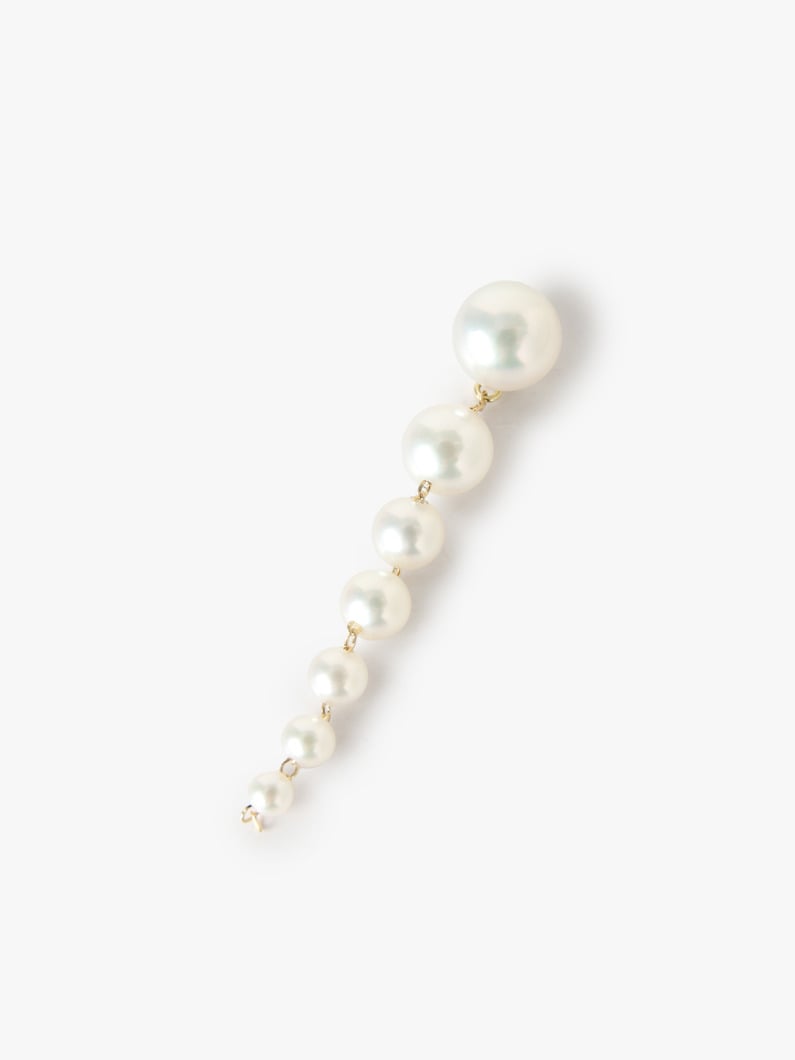 Cascading Akoya Pearl Pierced Earrings 詳細画像 yellow gold 1