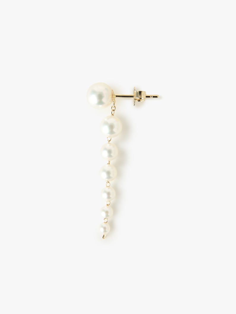 Cascading Akoya Pearl Pierced Earrings 詳細画像 yellow gold 2