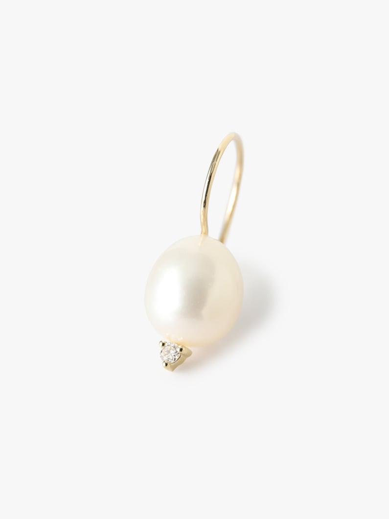 Pearl Diamond Pierced Earrings 詳細画像 yellow gold 1