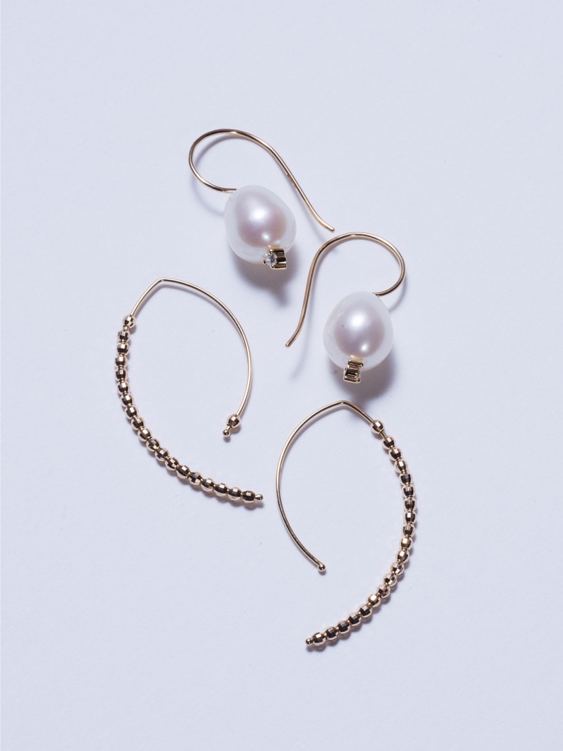 Pearl Diamond Pierced Earrings 詳細画像 yellow gold 3