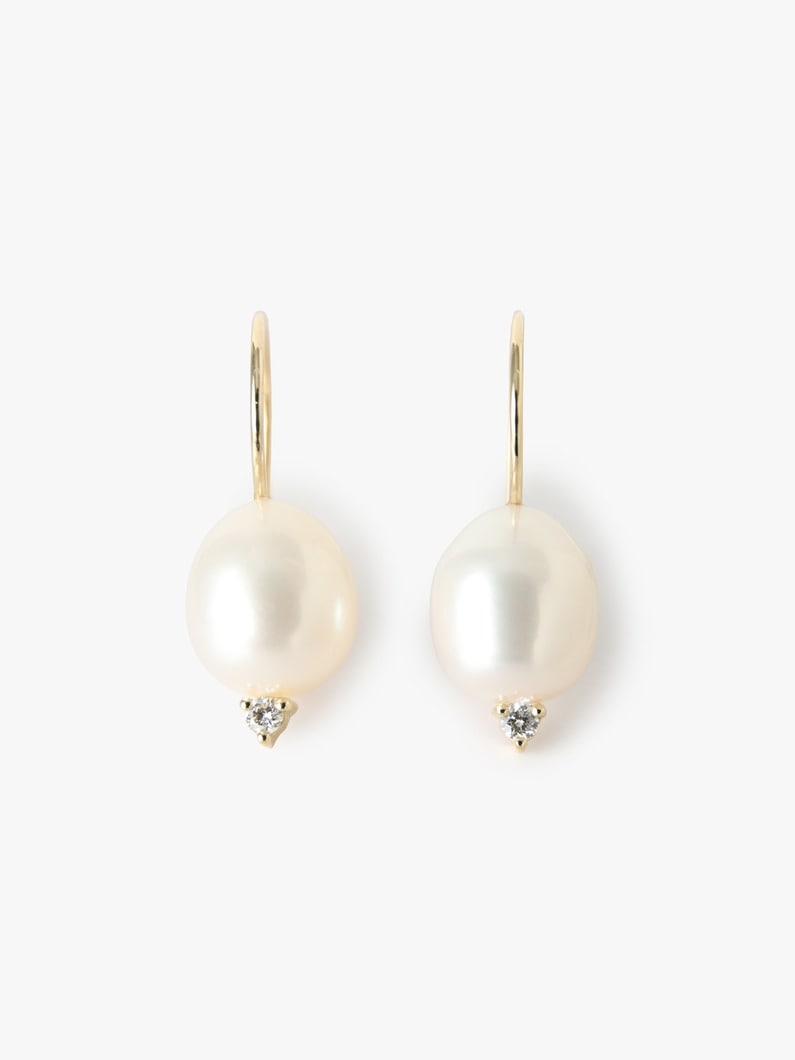 Pearl Diamond Pierced Earrings 詳細画像 yellow gold 1