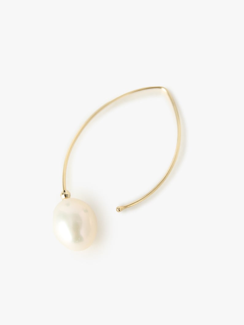 Marquis Pearl Hoop Pierced Earrings 詳細画像 yellow gold 2