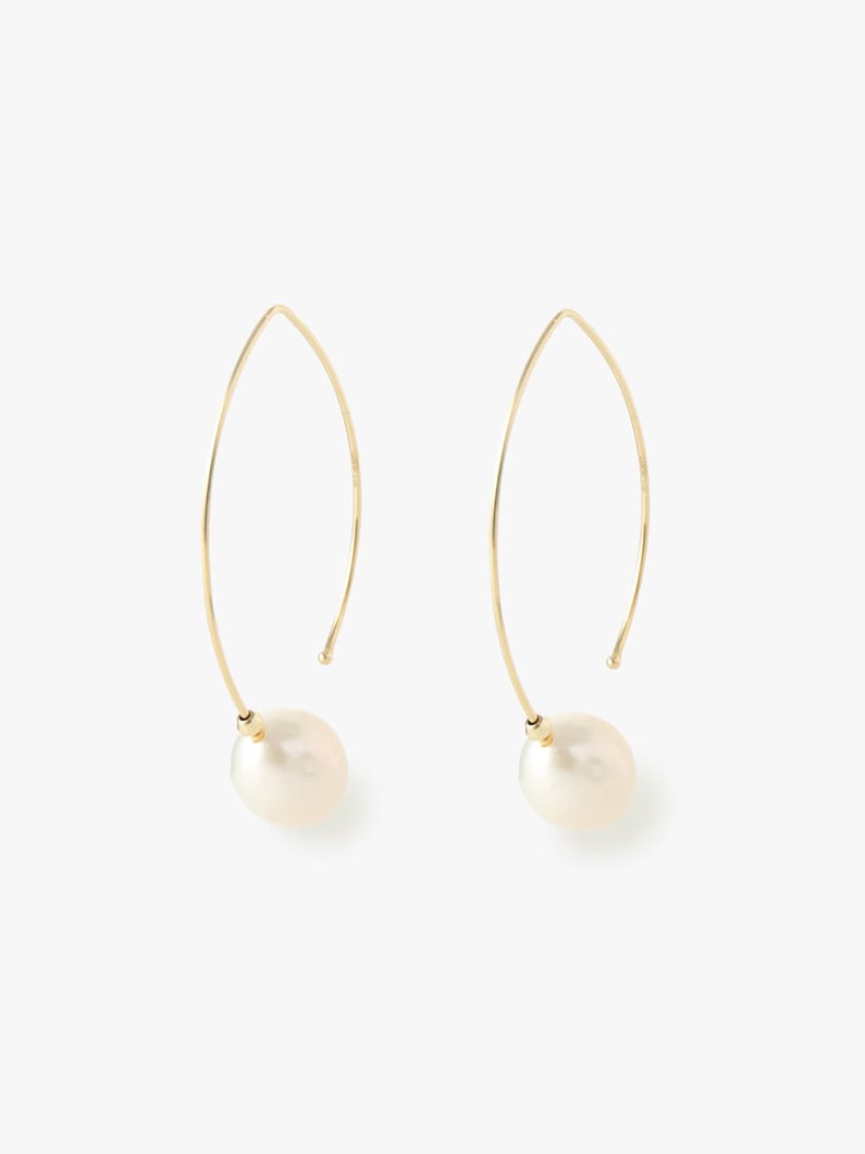 Marquis Pearl Hoop Pierced Earrings 詳細画像 yellow gold 3