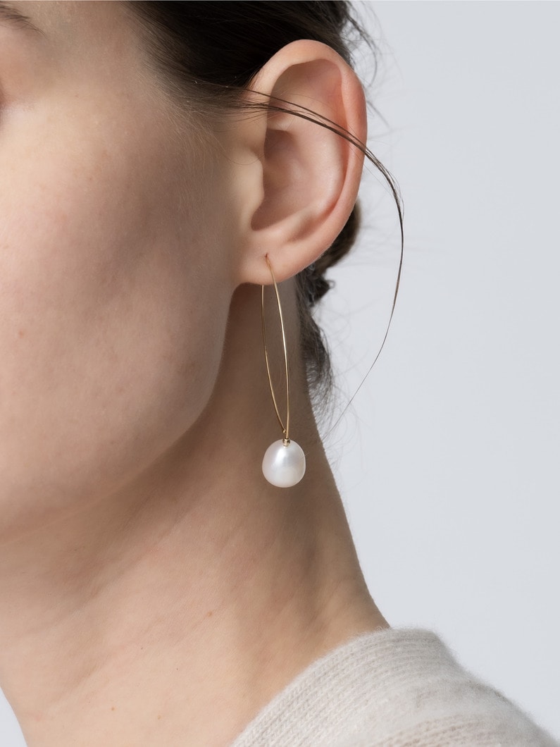 マーキス パール フープピアス（ラージ） 詳細画像 yellow gold 3